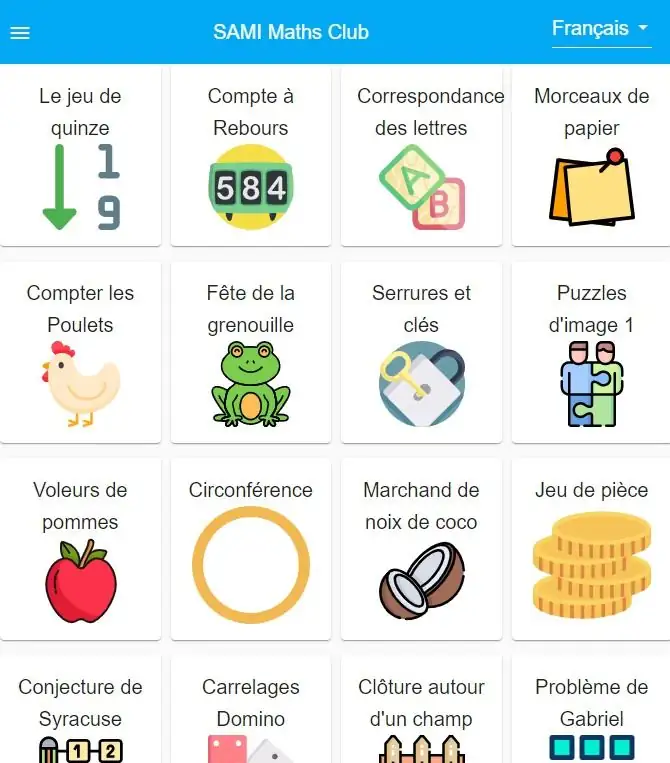 SAMI Maths Club App – New Problems in French