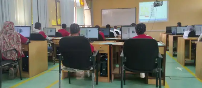 Fig: Learners in programming session using blockly