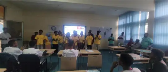 Fig: Students from House Maryam in Yellow